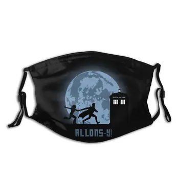

Time Machine TARDIS Allons-Y With PM2.5 Filters Face Mask Non-Disposable Mouth Muffle Anti Bacterial Protection Cover