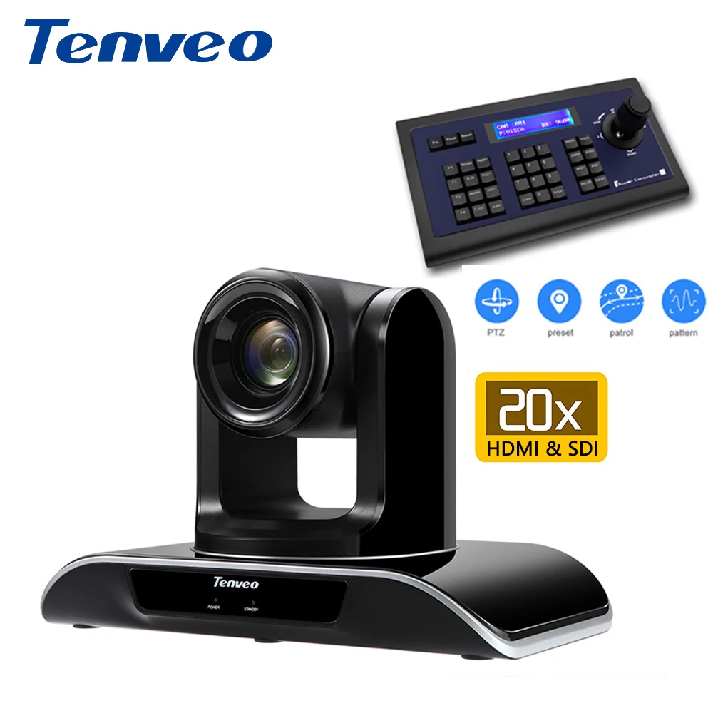 With PTZ Keyboard Controller Tenveo HD 1080p60fps HDMI Video Conference Camera 20X Zoom USB Output for Projector | Безопасность и