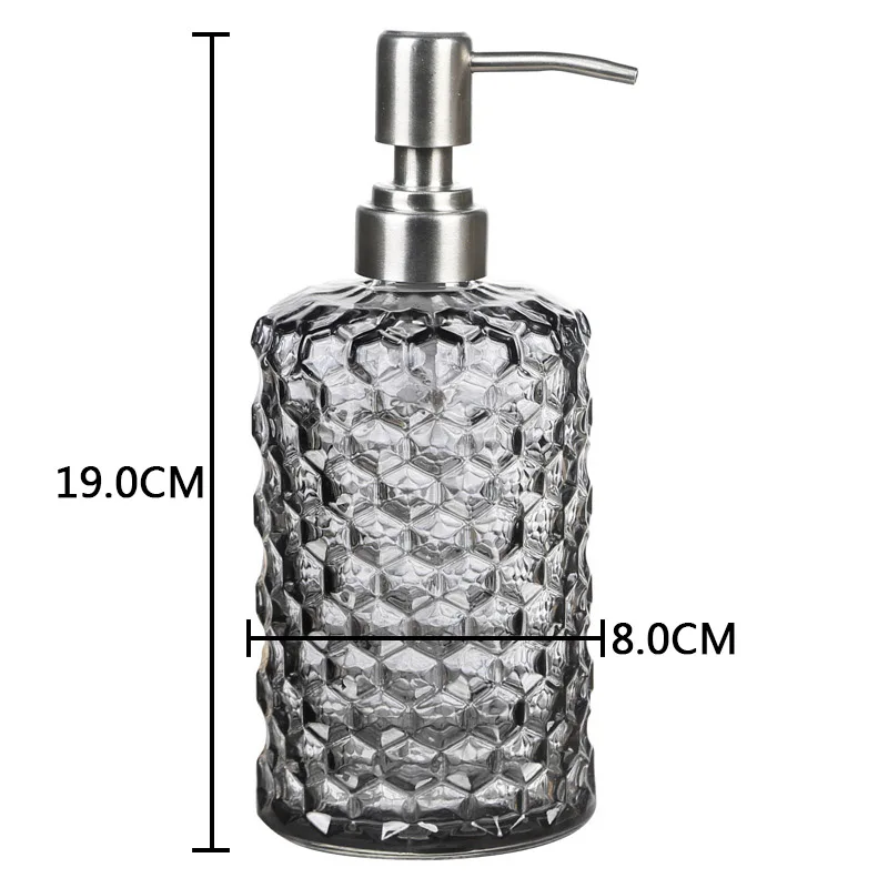 500ml Soap Shampoo Dispenser Liquid Hand Soap Glass Bottle with Stainless Steel Pump for Bathroom Portable Dispensers soap dispenser,shampoo dispenser