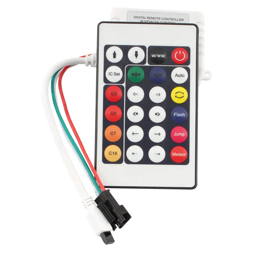 DC 12V WS2812B LED Connector Strip Light RGB Control 24Key IR Remote Controller For WS2811 |