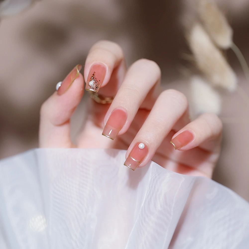 Vendeeni 카라멜 푸딩 시리즈 반투명 젤 매니큐어, 크리스탈 젤리 젤 바니시, UV 흡수 젤 래커, 15ml, 18 색