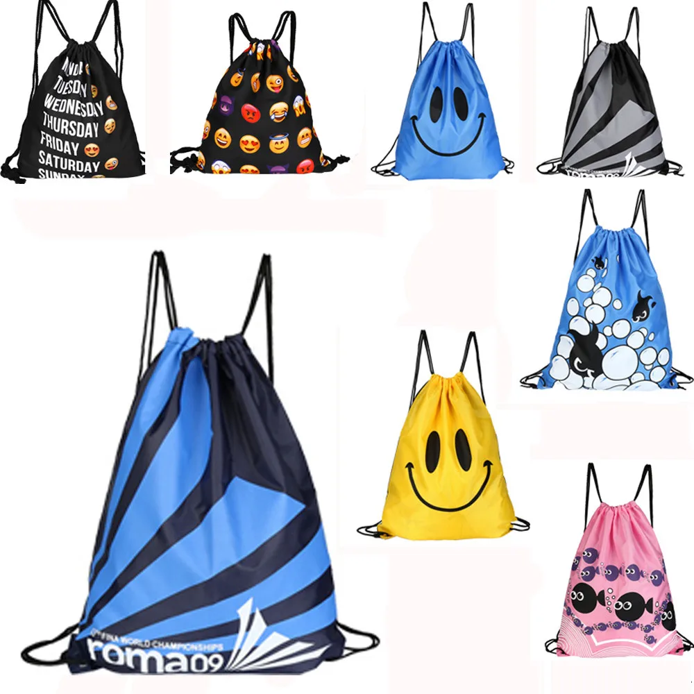 

Outdoor Folding Double Layer Drawstring Waterproof Backpacks Colorful Shoulder Bag Swimming Bags