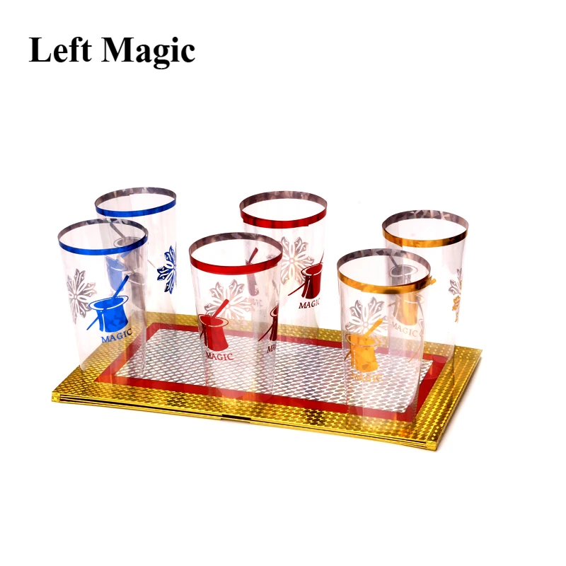 Шесть чашек из двух тарелок магический трюк чашки появляющийся сценический магический реквизит доска иллюзии трюк аксессуар Забавный G8185
