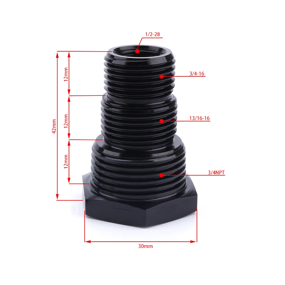 

Car Modified Fuel Filter 1/2-28 to 3/4-16 13/16-16 3/4NPT Threaded Hexagon Oil Filter Adapter Connector With Washer