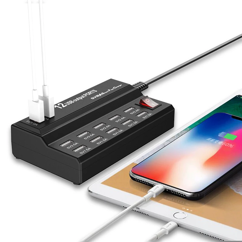 12 портов USB зарядное устройство концентратор ЕС США Великобритания Разъем для iPhone samsung ios Android телефон планшет usb зарядная станция Портативный USB зарядное устройство концентратор