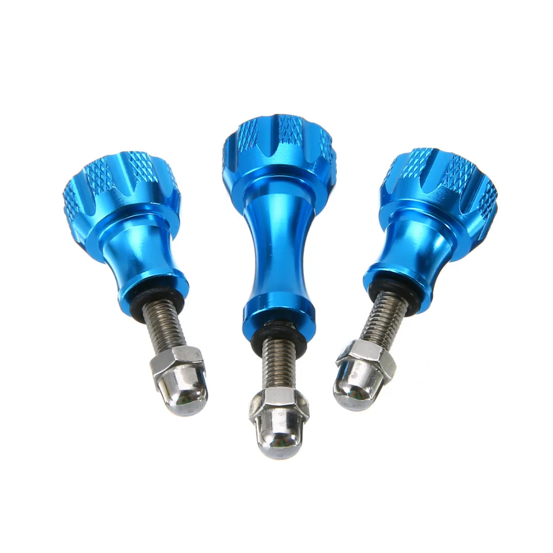 

3pcs Universal Blue Aluminum Thumb Knob Bolt Nut Screw Set Mount For GoPro HD Hero 2/3 Camera Accessory