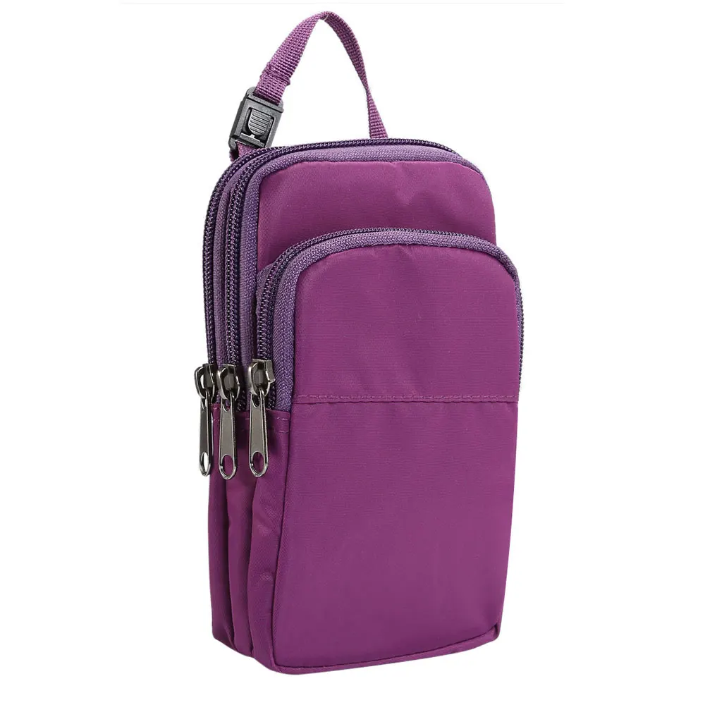 

Outdoor Nylon Small Shoulder Bag Messenger Bag Sports Style Traveling Mobile Phone Bag Crossbody Bag 3 Zipper Handbag 3 colors