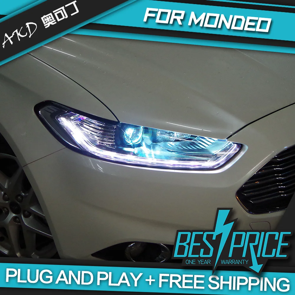 Автомобильный Стайлинг для Ford Fusion фары 2013- светодиодный налобный фонарь Dynami DRL сигнал Hella 5 Биксеноновые линзы проектора Hid D2H