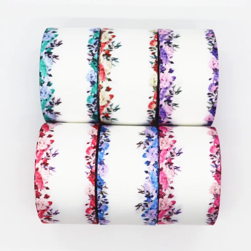 

10 Yards 1.5'' 38MM Flower Printed Grosgrain Ribbons For Hair Bows DIY Handmade Materials Y19082003