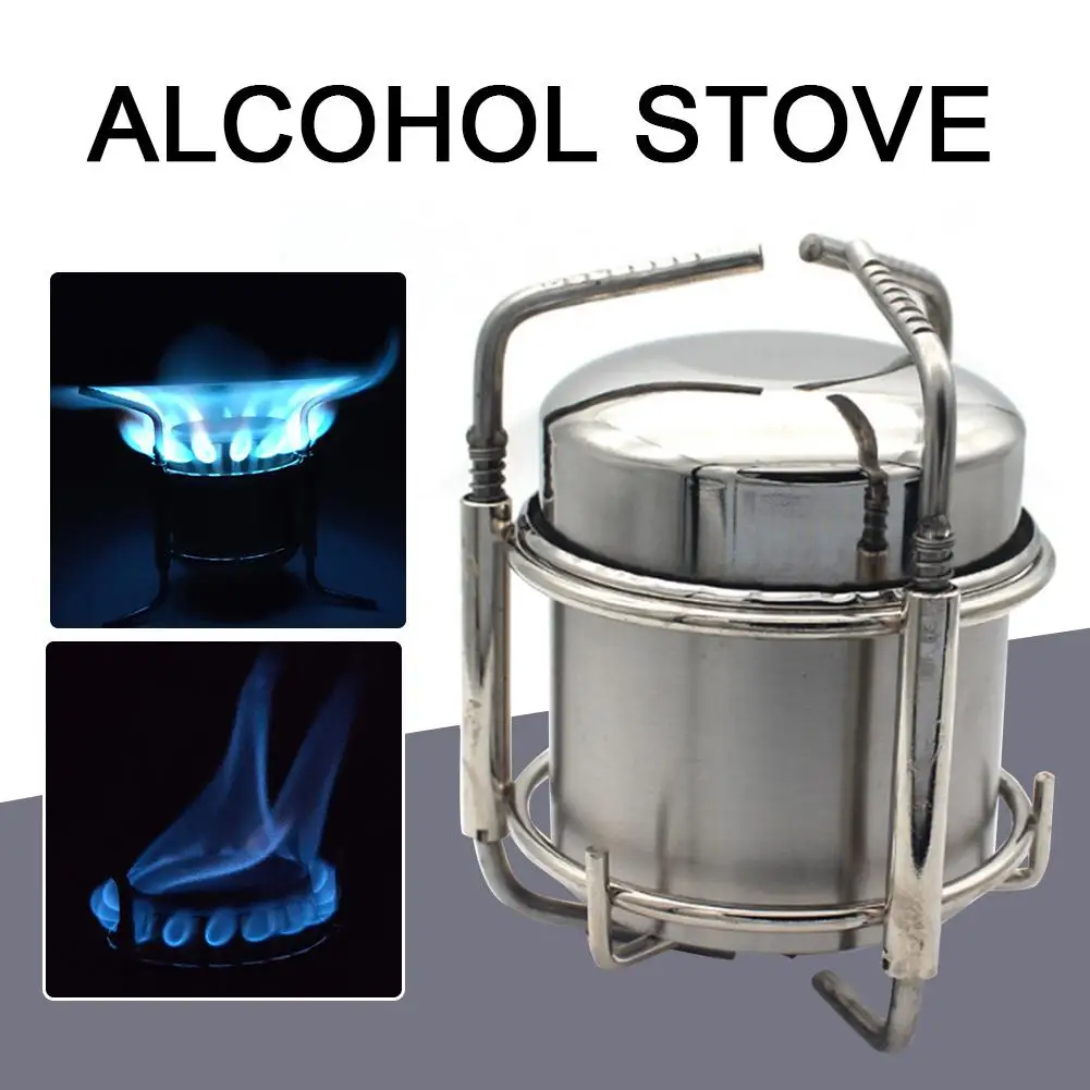 

Portable Stainless Steel Lightweight Wood Stove Alcohol Stove Burner Outdoor Cooking Picnic BBQ Camping Furnace With Stand