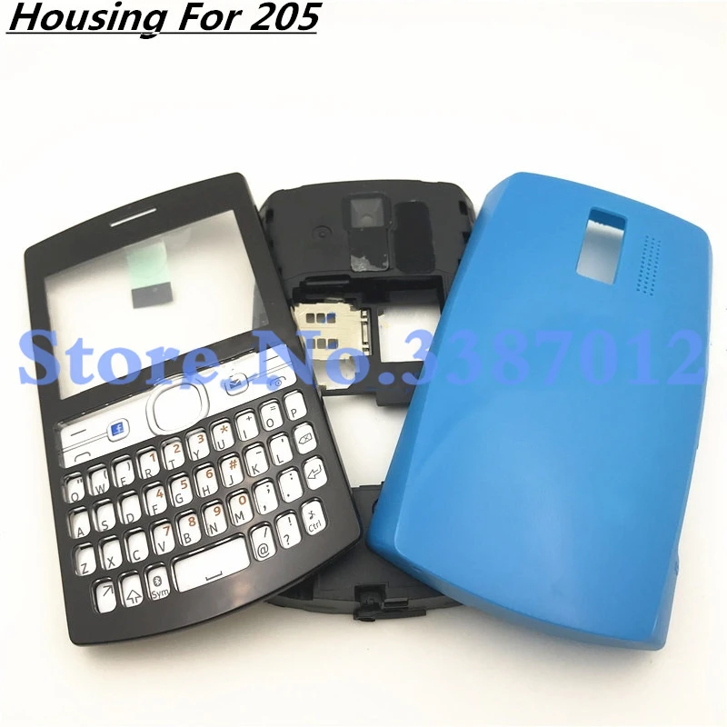 

Original For Nokia 205 Full Housing Cover Door Frame + Battery Back cover+English Keypad