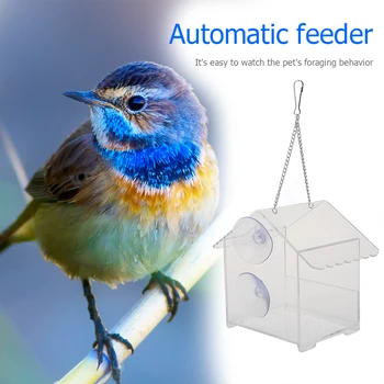 

Enduring Mutifunction Type Feeder House Type Bird Food Container Dispenser Feeding Device Birds Transparent Feeder