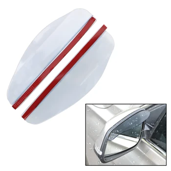 

LEEPEE Universal Car Rearview Mirror Rain Shade 2 Pieces Eyebrow Rain Cover Car Back Mirror Sun Visor Car Styling Flexible PVC