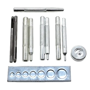 

11pcs/Set Die Hole Punch Snap Rivet Setter Base Kit DIY Leather Craft Tools 633/655/831/201