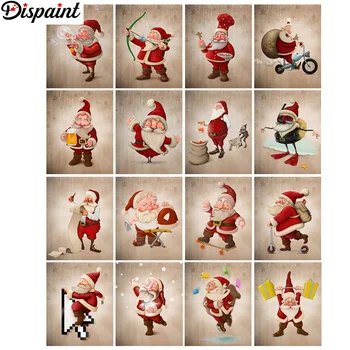 

Dispaint 5D Diamond Pattern Rhinestone Needlework Diy Diamond Painting Cross Stitch "Santa Claus scenery" Diamond Embroidery