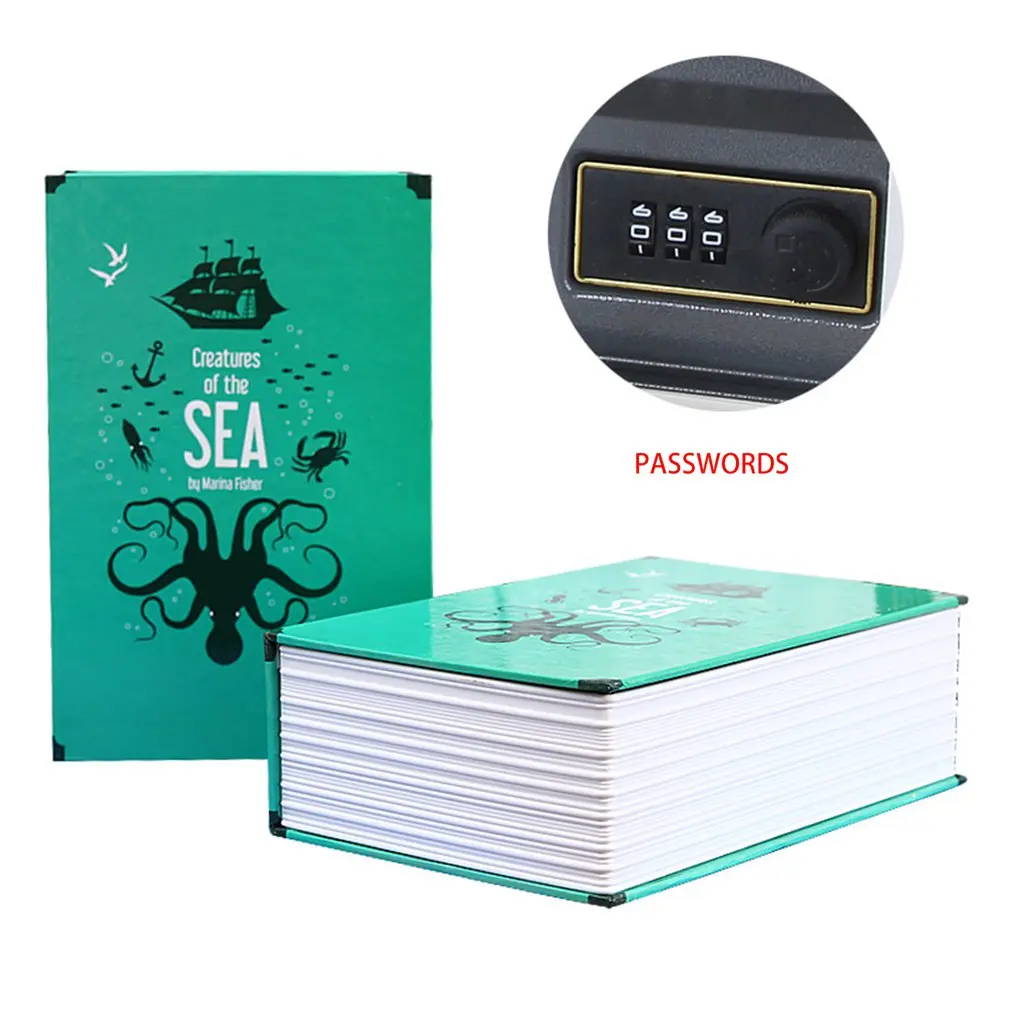 

Creative Safe Deposit Box Mini Home Storage Box Safe Cabinet Craft Book Password Key Box Insurance Box