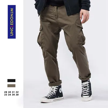 

UNCLEDONJM Plus size Cargo Pants Casual Cotton Trousers Men Multi Pockets Military Army Track Pants Men Pantalon Homme AUG-LK481