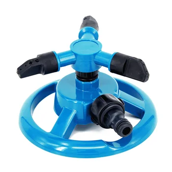 

360° Lawn Circle Rotating Watering Sprinkler 3Nozzle Garden Pipe Hose Irrigation