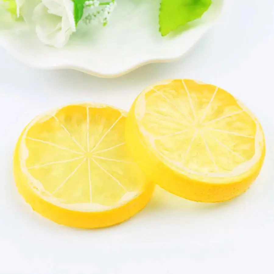 Поддельный лимон срез 10 шт. поддельный лимон срез искусственные фрукты моделирование реалистичные фотографии реквизит для дома искусственные фрукты