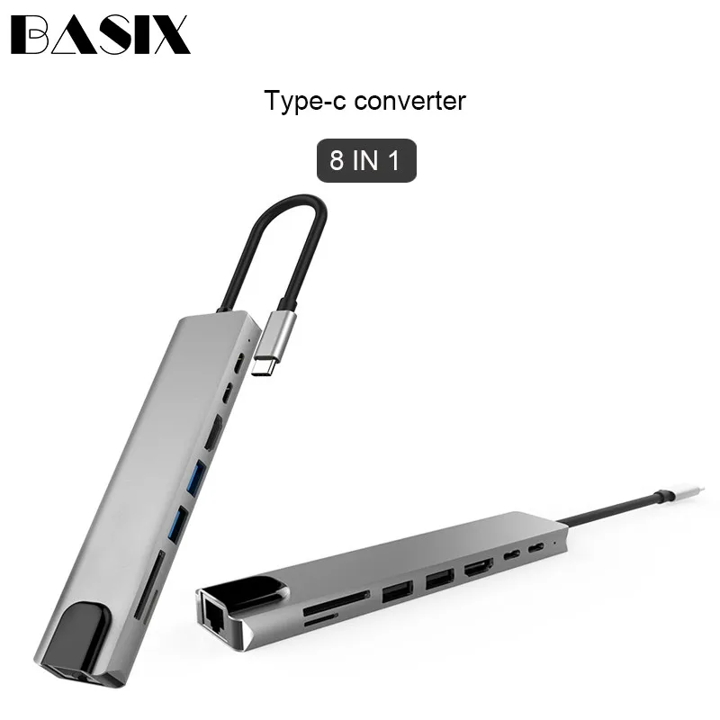 Basix USB C концентратор типа к HDMI RJ45 Ethernet мульти порты 3 0 USB3.0 PD адаптер питания для док станции MacBook Pro HAB и