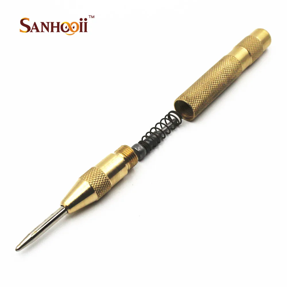 SANHOOII Automatic Center Pin Punch Srew Hole Starter Car Glass Breaker Drilling Position for Steel Wood Plastic Marking Tool |