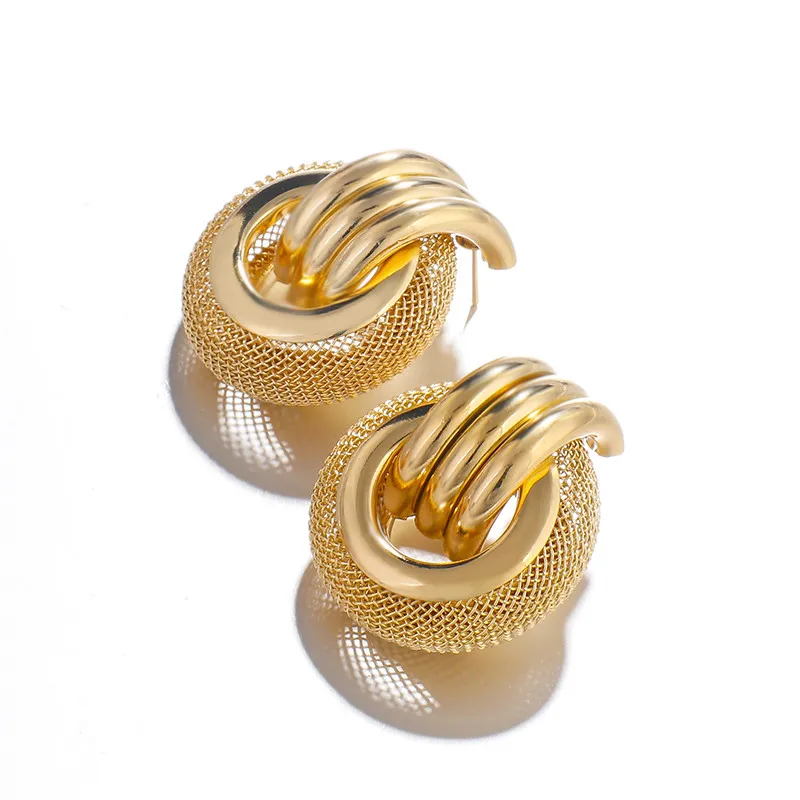 Flashbuy, металлические Золотые Большие Круглые висячие серьги в форме колеса для женщин, висячие серьги-капли из сплава, свадебные подвески, модные ювелирные изделия - Окраска металла: 1