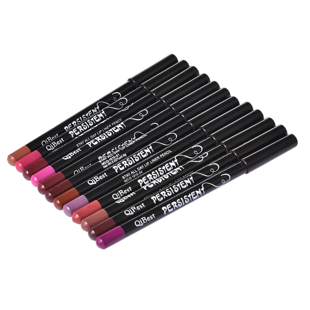 12colors/set vodotěsný lippe liniové tužka značka nový profesionál dlouhé namyšlený hydratační lipliner rty líčení nástroje pro ženy