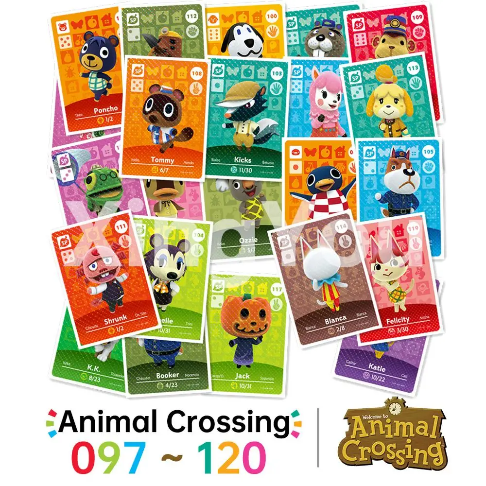 

097-120 Animal Crossing Card Amiibo Card Work for NS Games Animal series cards 097-120 Collection