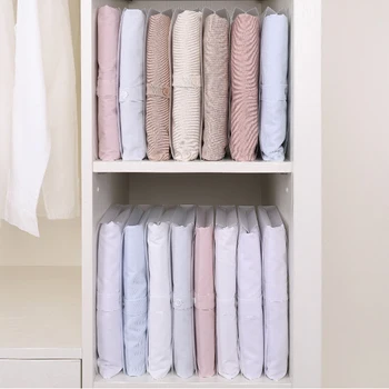 

5Pcs/10Pcs Lazy Clothes Folding Board Multi-function Folder Storage Dust-proof Storage Boxes for Travel Closet Wardrobe