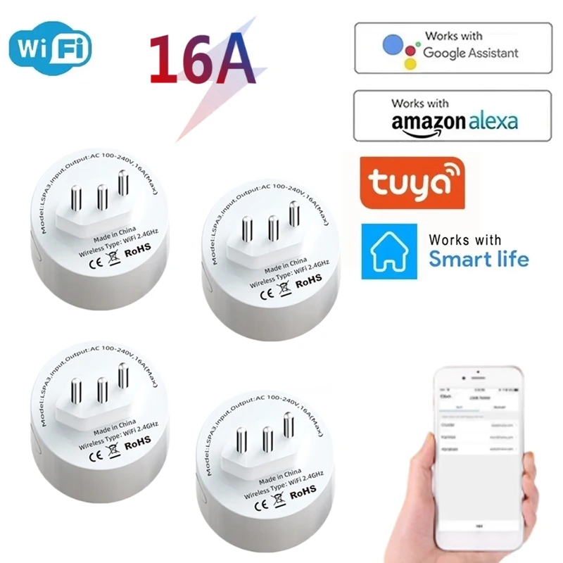 Смарт-розетка с поддержкой Wi-Fi и голосового управления 16 А | Электроника