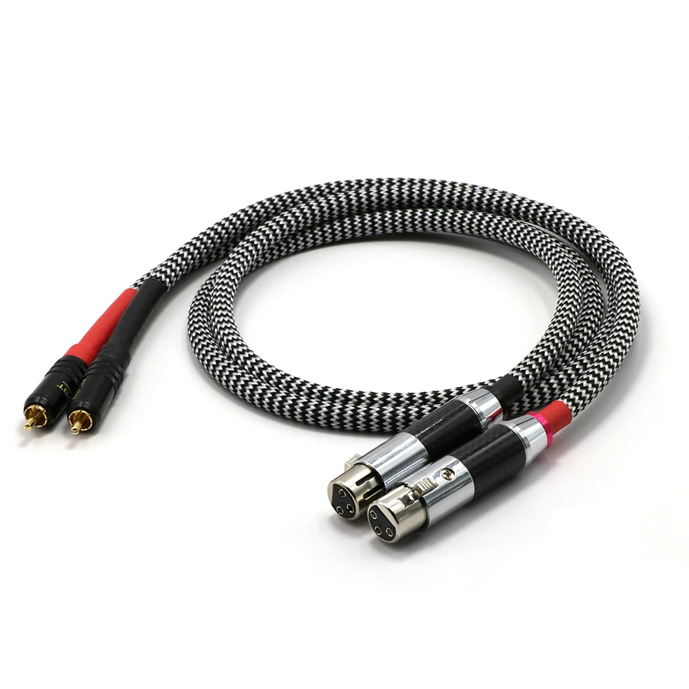 Аудиокабель X407 с посеребренным RCA на Углеволокно 5n OCC балансиром XLR кабель для