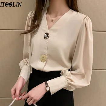 

ITOOLIN Women's shirt blouses female shirt oversize autumn 2020 women's clothing tops Shirt women long sleeve luxury korean Top
