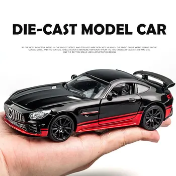 

1:32 Vehicle Car Toy Car Model Pull Back Toy for Children Pull Back Models Sound Light Boy Kids Gifts for Mercedes Benz AMG GTR