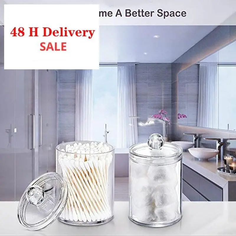Plastic Box Storage-Box Transparent-Organizer Cosmetic Cotton Pad Bedroom Acrylic