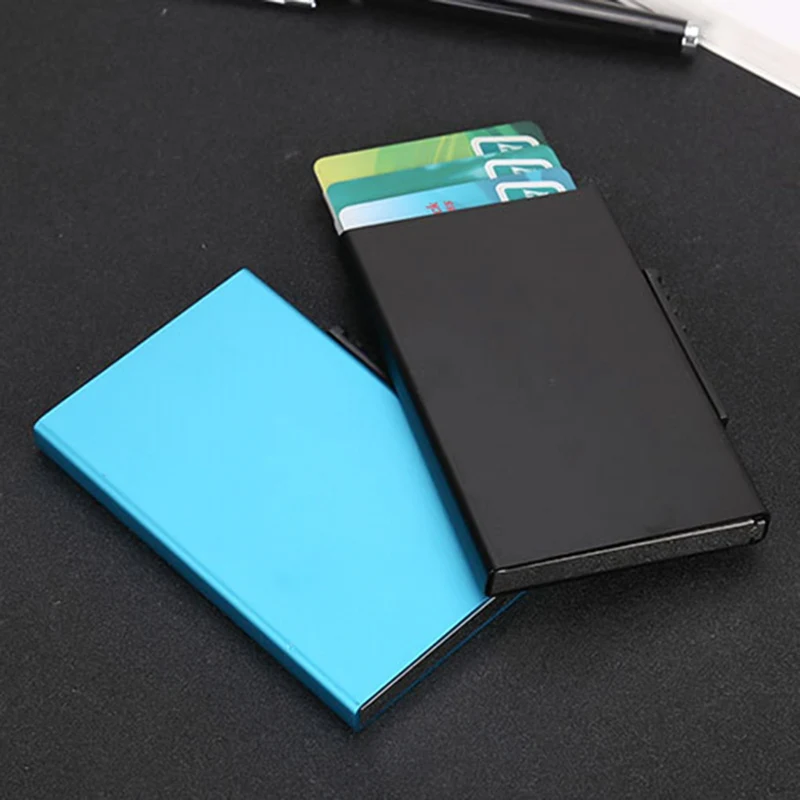 

2019 NEW Upgraded Version Side Push RFID Aluminum Automatic Card Holder Wallet ID Credit Card Business Dropshop