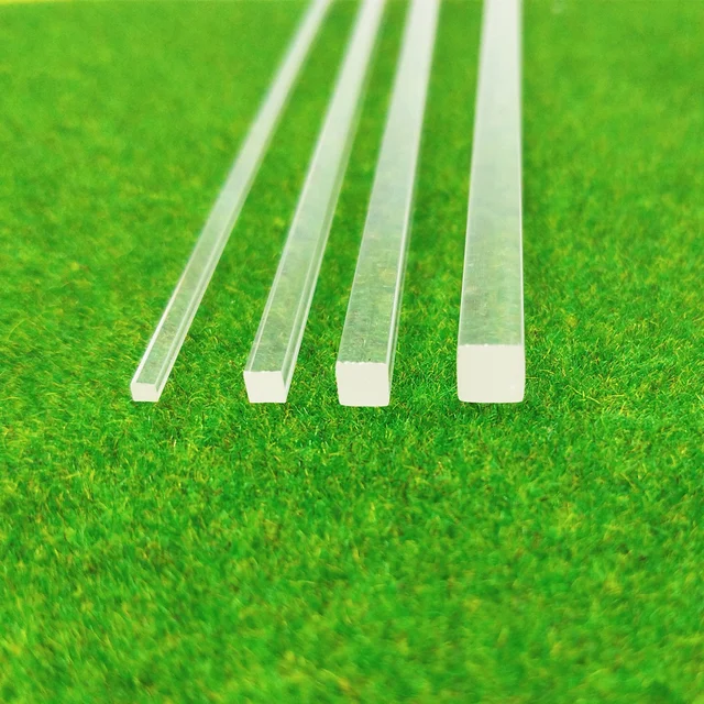 10 PCS square high transparent acrylic plexiglass rod DIY manual construction model material length 25cm 5