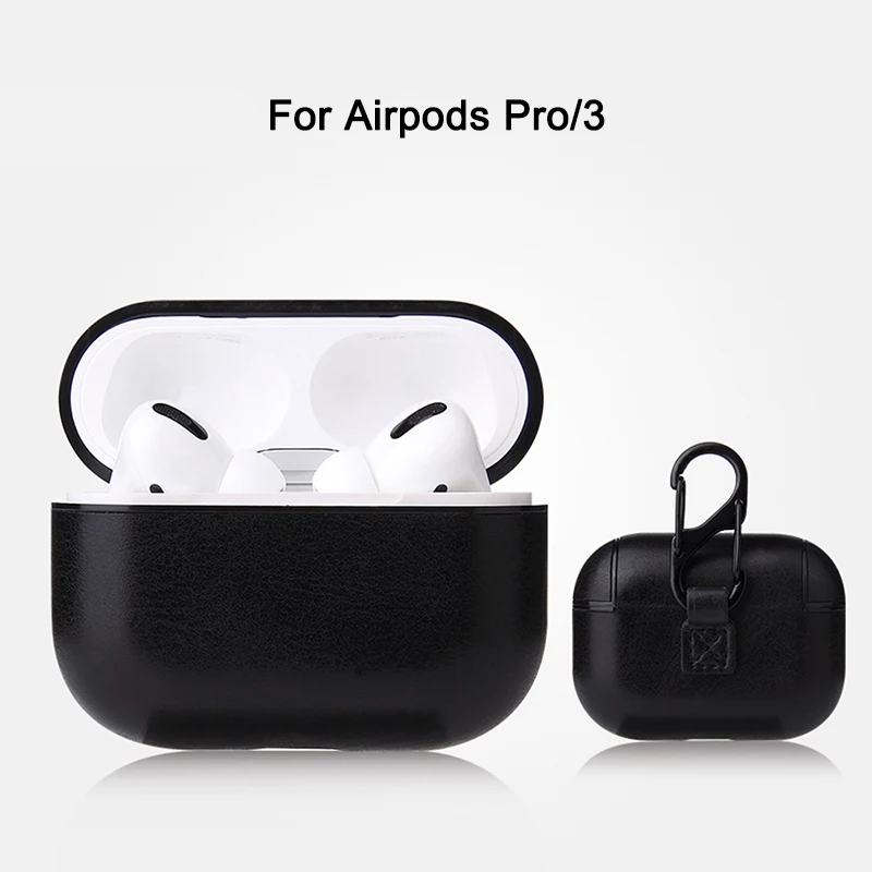 Роскошный кожаный чехол для Apple Airpods Pro, противоударный чехол для Air pods 3 Pro, защитный чехол на крючок для Airpods Pro 3 2 1, чехол