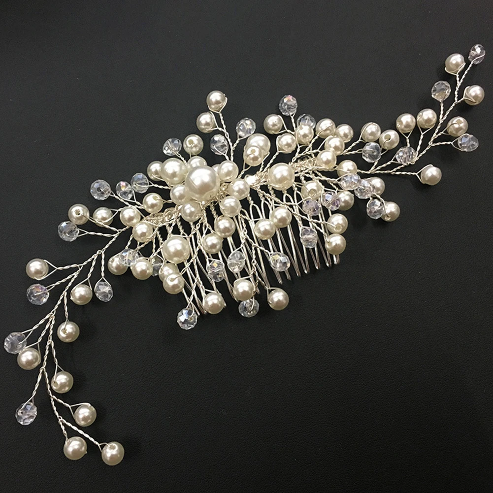 

Exquisite Wedding Jewelry Women Bride Headwear Gift Decorative Elegant Ornaments Hairpin Hair Comb Anniversary Handmade Pearl