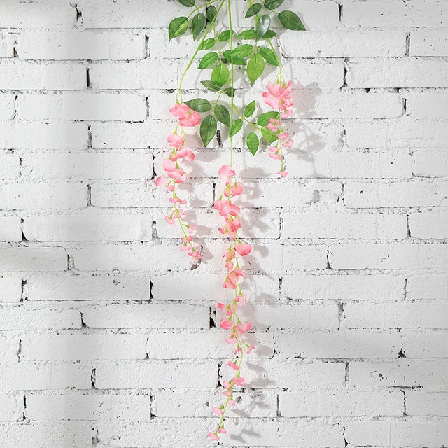 Wisteria Vine Artificial Flowers Silk Garland Arch plant decor home garden decoration hanging plant wall christmas decoration SMTZTH009