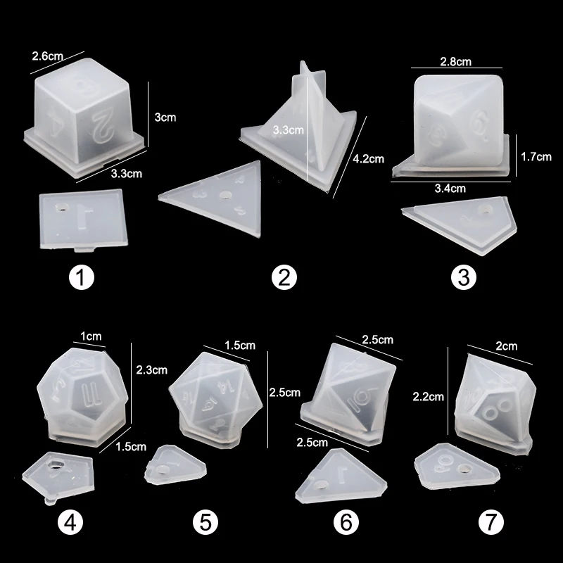 19 Styles Dice Mold-dice Mold Set-dnd Dice Mold-craft Polyhedral