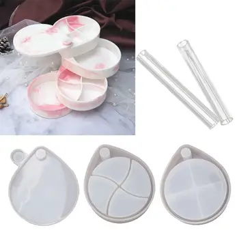 

Teardrop Shape Rotating Jewelry Box Resin Casting Mold 3-Tiered Tray Jewelry Storage Organizer Silicone Mold Art Crafts