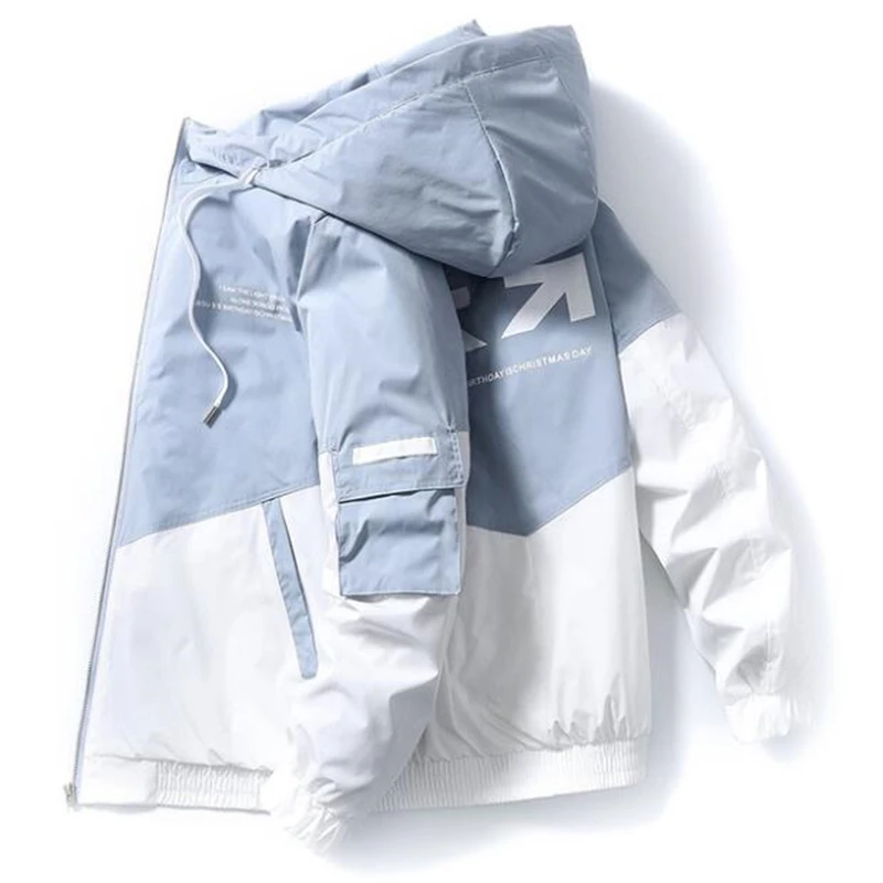 

2020 New Streetwear Jacket Men Casual Loose Patchwork Print Windbreaker Jacket Male Spring Autumn Fashion Hip Hop Coat