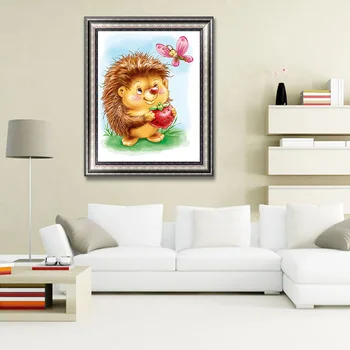 

5D Diamond Painting Full Drill Ornaments Hedgehog Cross Stitch Embroidery for Household Living Room Wall Supplies