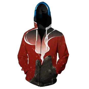 

Zipper Coats And Jackets Men Hooded Outerwear 3D Wolf Lion Printing Jacket Hoodie Man Autumn Spring Coats Streetwear