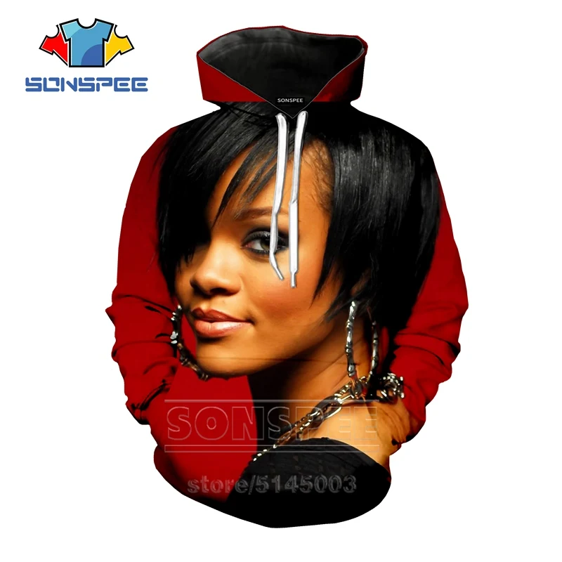 7 Rihanna толстовки осень для мужчин женщин толстовка 3D принт сексуальная певица с длинным рукавом хип хоп Уличная Топы пуловер с круглым вырезом C059-11 - Цвет: 7