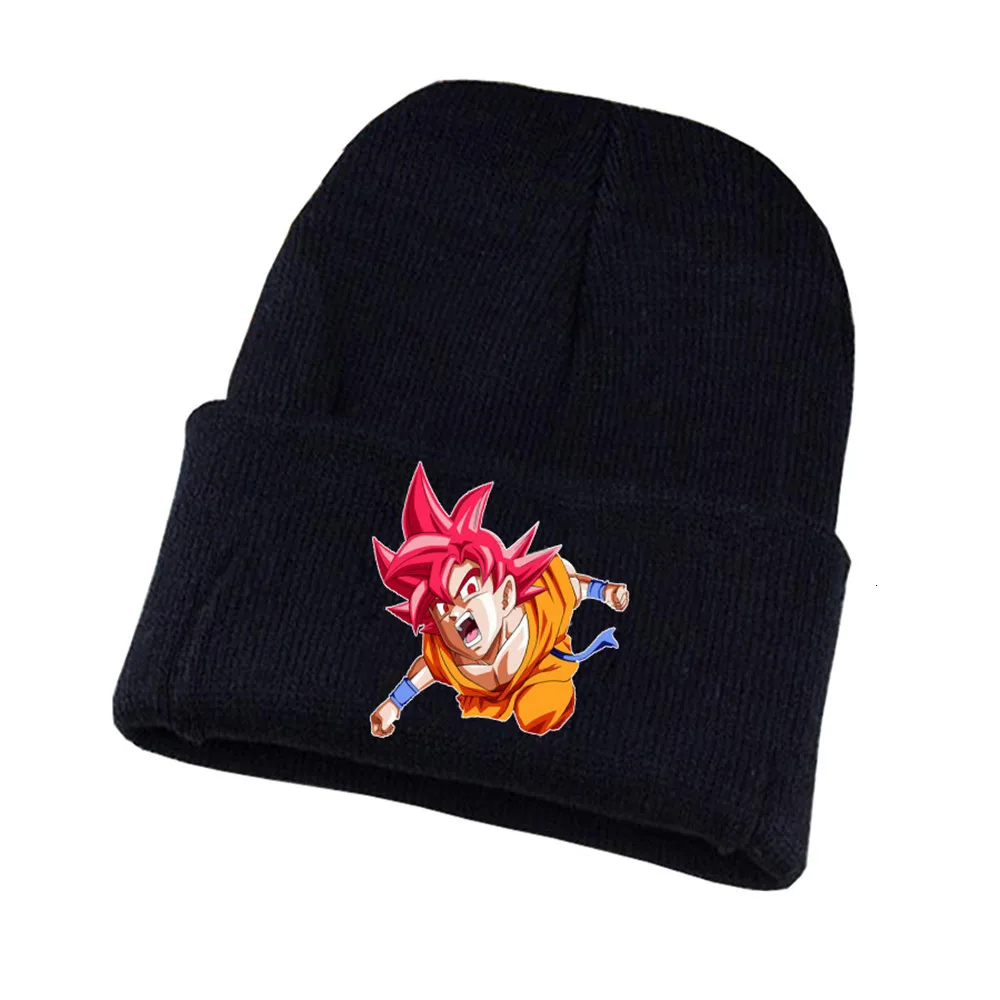 21 Аниме Dragon Ball Z вязаная шапка для косплея унисекс принт Для Взрослых Повседневная хлопковая шапка для подростков зимняя вязаная шапочка - Цвет: 21