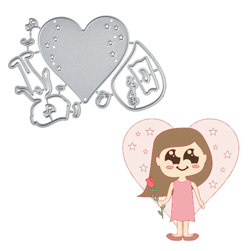 

YaMinSanNio Mom In Heart Frame Metal Steel Cutting Dies 2019 Stencils for DIY Scrapbooking Paper Cards Making Embossing Crafts
