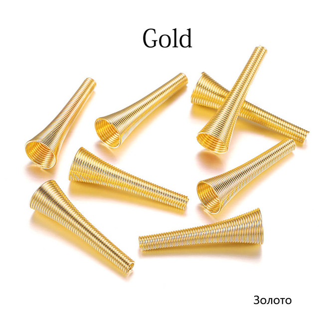 Metal Spring Funnel Shape Spacer Beads Caps DIY Beading Supplies Cone Spring Coil End caps For Jewelry Makings Accessories