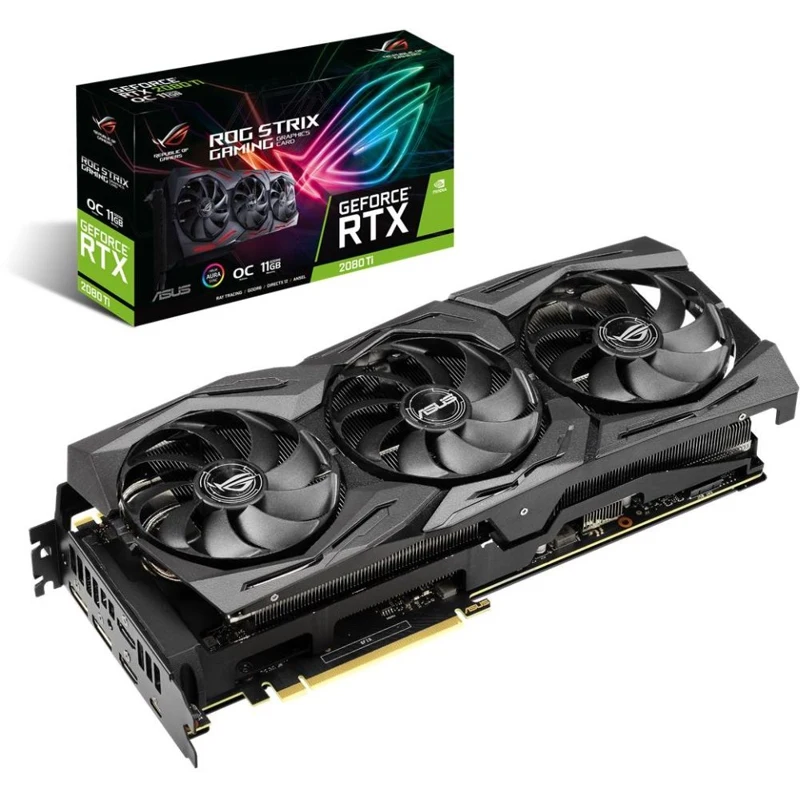 Видеокарта Asus PCI-E ROG-STRIX-RTX2080TI-O11G-GAMING NV RTX2080Ti 11264Mb 352b GDDR6 1680/14000/HDM