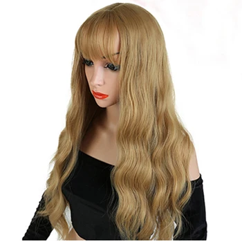 

MANWEI Long Women Wavy Wig Cosplay Black Red Pink Blonde Light Brown Dark Brown Heat Resistant Synthetic Hair Wigs